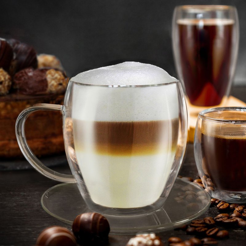 Creano thermal glass 250ml set of 2 with saucer
