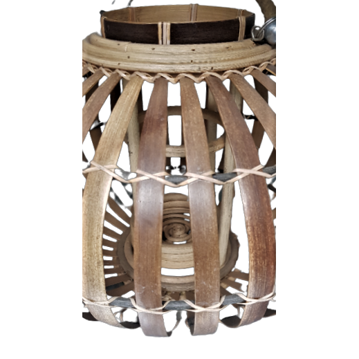 Lanterne ampoule bambou avec commerce sans verre