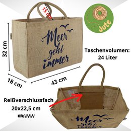 Sac à provisions Domelo Jute Bag. Sac à l'acheteur de jute. Grand panier d'achat / sac de plage à eau grande. Sac de bain XXL / Cadeaux de sacs à provisions pour les femmes.