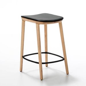 KRUK 41X47X67 ESSENHOUT/ZWART METAAL/ZWART LEER TH1574200