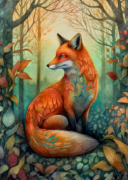 Animals of the Forest: Vos | Kaart Fripperies
