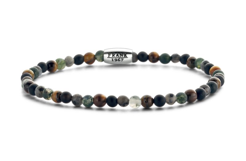 Frank 1967 7FB-0458 Natursteinarmband – Stretch – gemischte Farben