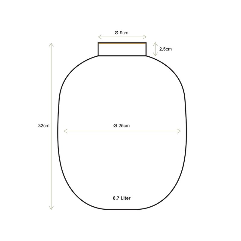 Vase Metal Ochre 32cm
