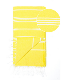 Telo Piscina & Sauna AMARA in Cotone per Hammam – Leggero – Giallo – 180x100 cm