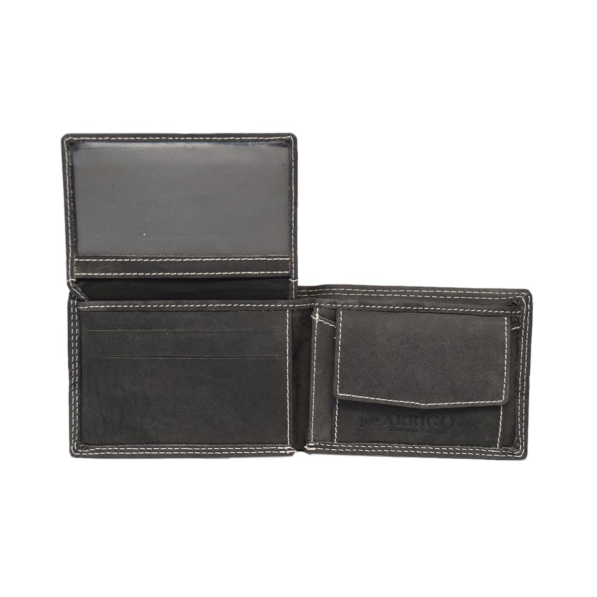 Portefeuille Billfold Homme En Cuir Noir