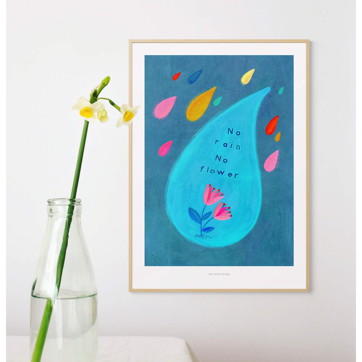 Kein Regen, keine Blumen | Illustration Poster Kunstdruck
