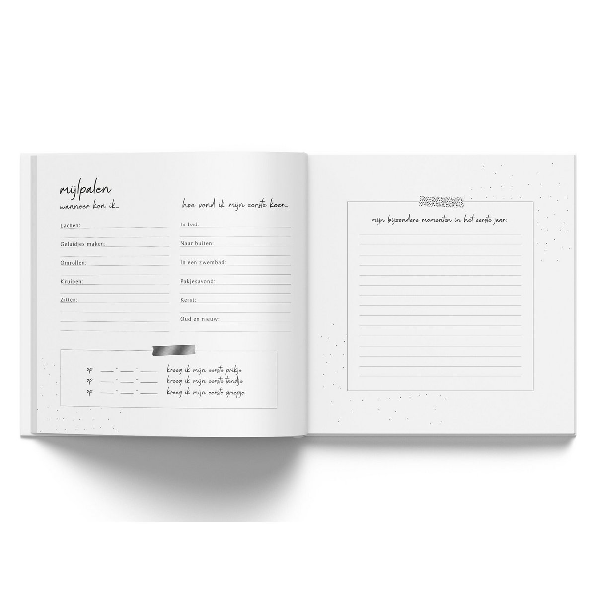 Fyllbooks Babybuch „Mein erstes Jahr“ – Leinen Taupe