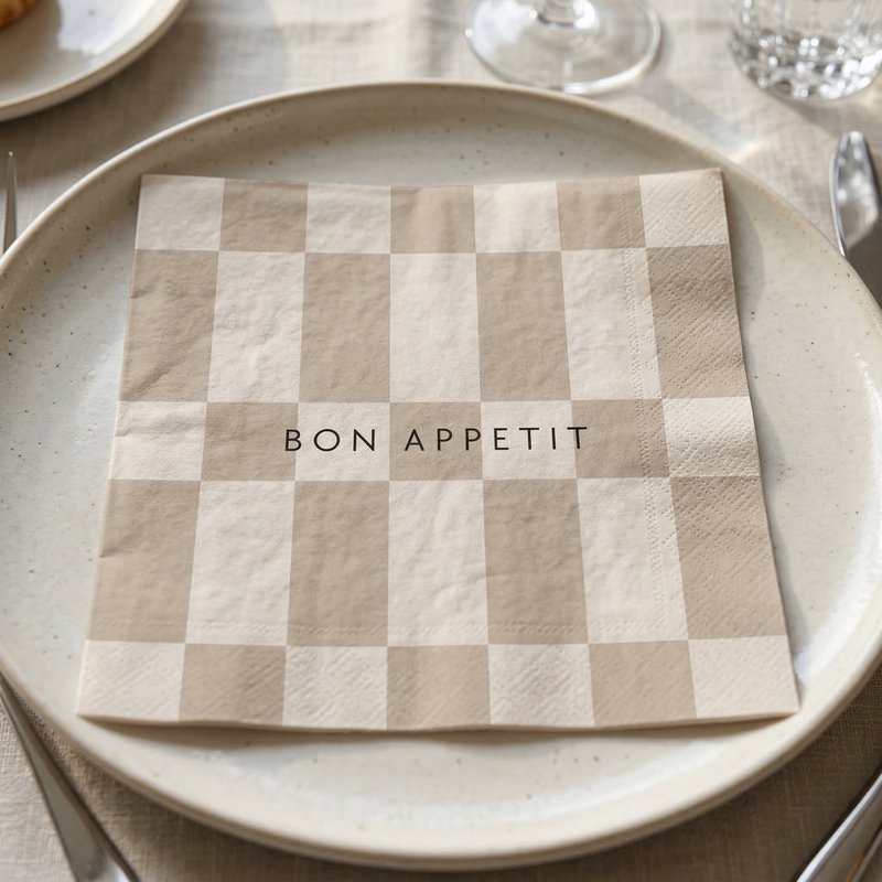 Papierservietten „Bon Appetit“ FSC – 3-lagig – 33x33 cm (20 Stück)