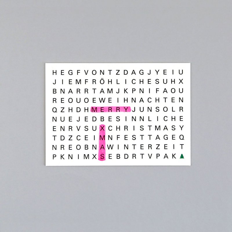Postal pulpa de madera Tarjeta de Navidad Ted Riddle