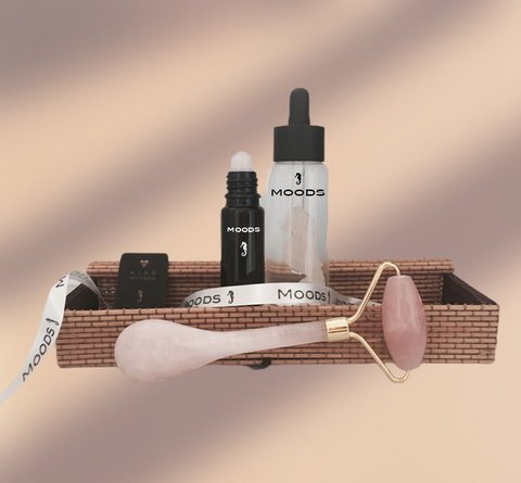 Cadeauset roze roos