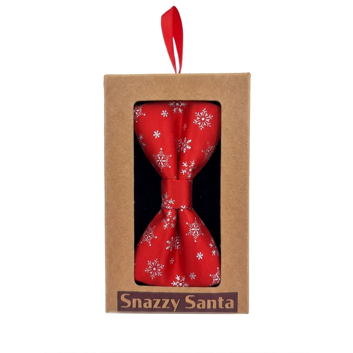 Bowtie - Red with snowflakes