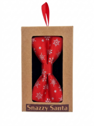 Bowtie - Red with snowflakes