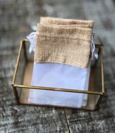 Giftbag made of organza and jute with string (10 pcs)