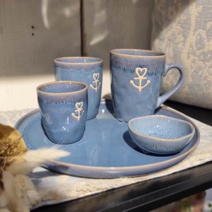 Kruiden in het espressokopje "Anchor" blauw, "Bruschetta - classic"