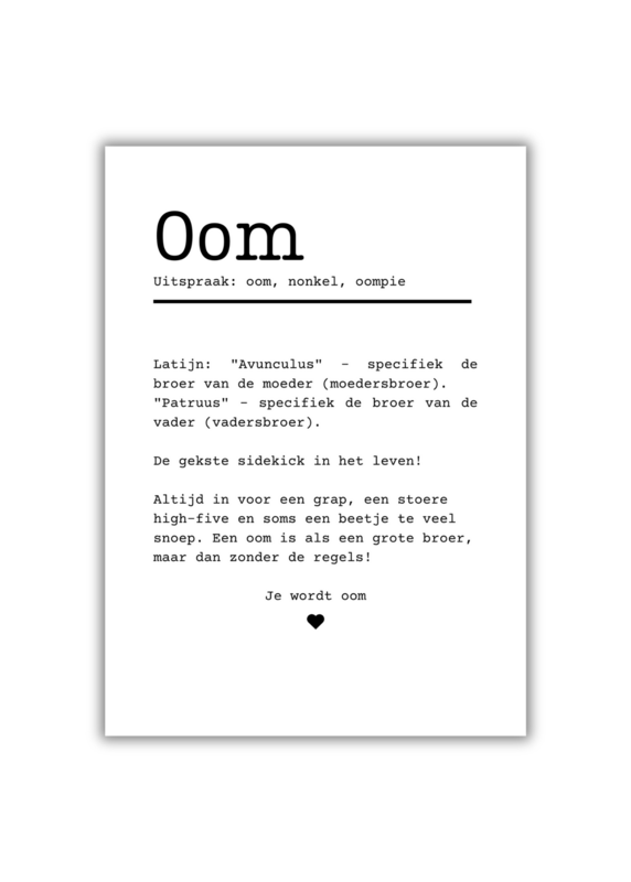 A6 Carte postale • Oncle