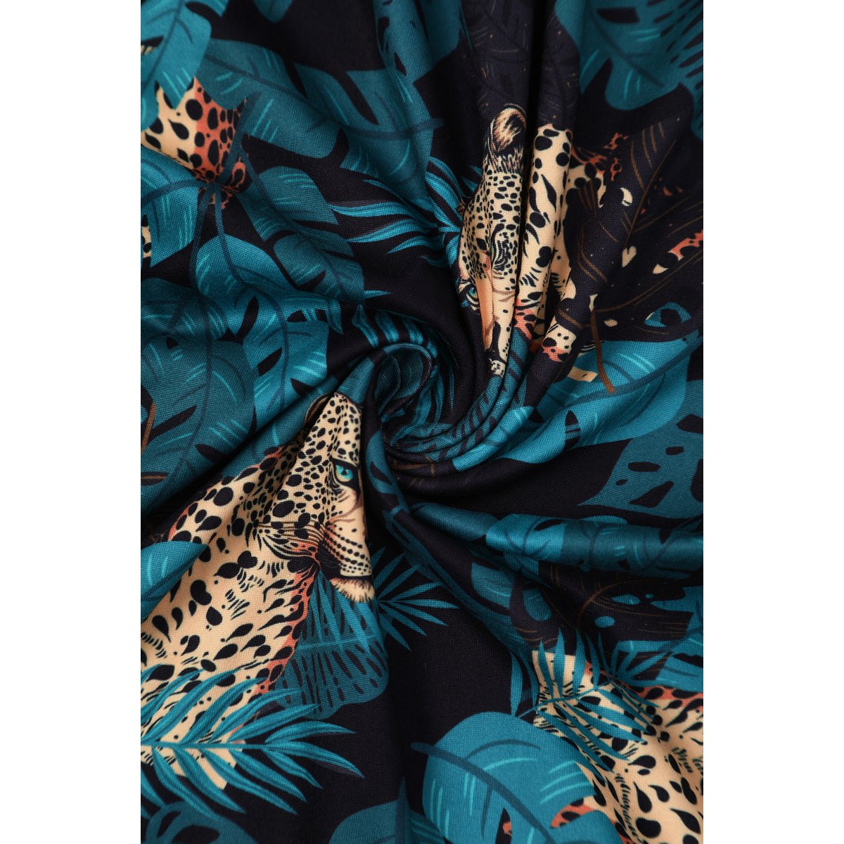 EU STOCK Brigitte Brown Cheetah & Palm Leaves Print Strappy Jumpsuit