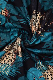 EU STOCK Brigitte Brown Cheetah & Palm Leaves Print Strappy Jumpsuit