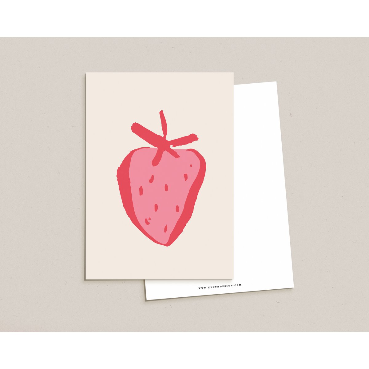 Postkarte / Erdbeere