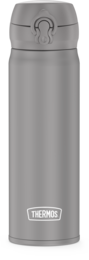 Stainless steel vacuum insulated bottle with a capacity of 0.50L, available in various matte color variants including moon rock, charcoal black, deep pink, and azure water.