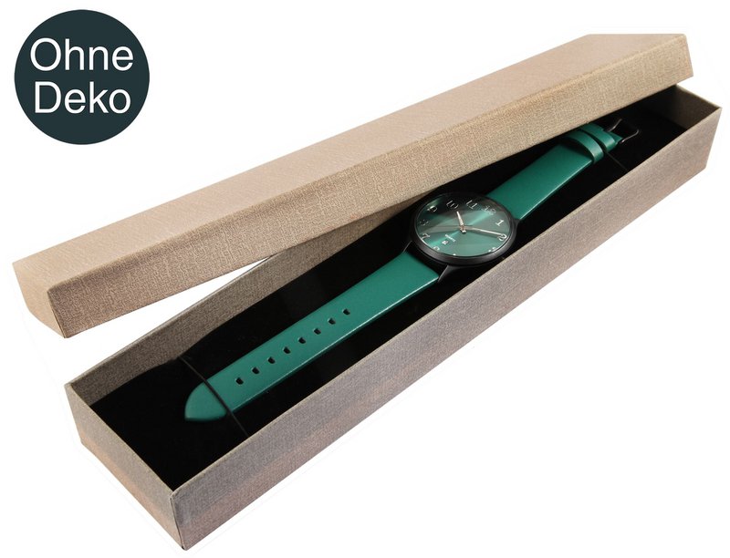 Uhrenbox, Pappe, taupe, VE 6, 30 cm x 6,5 cm x 3,5 cm