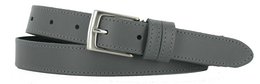Smooth leather belt in various colors and sizes, with round stitched design.
