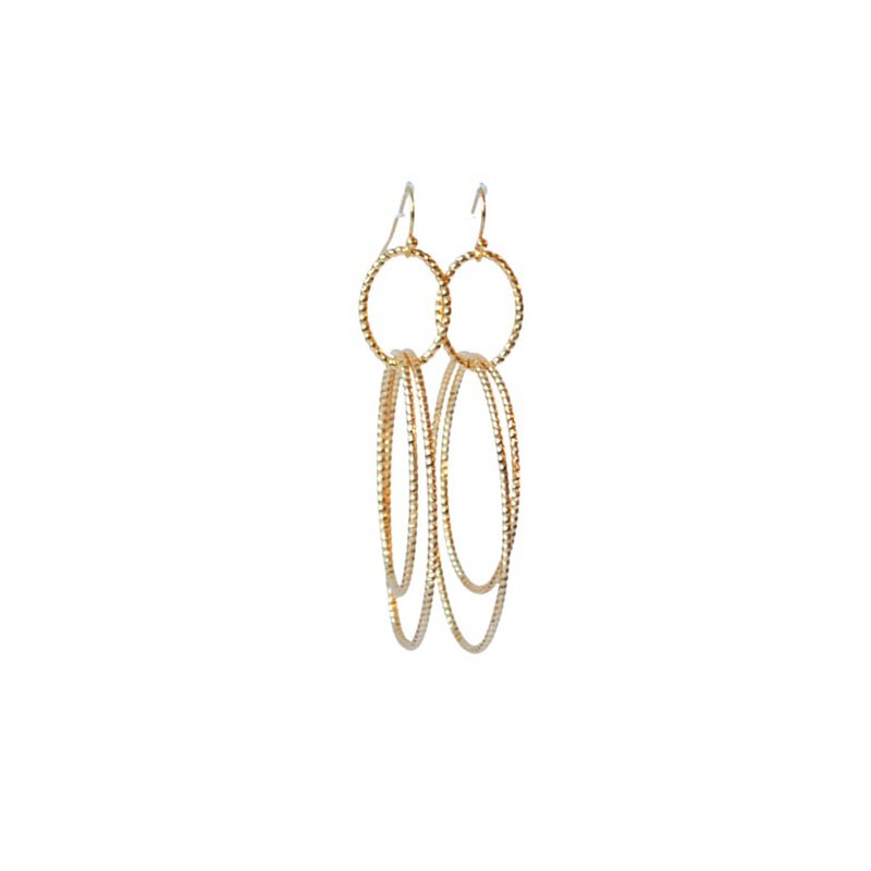 Boucles d'oreilles anneaux plaqué or 24 carats