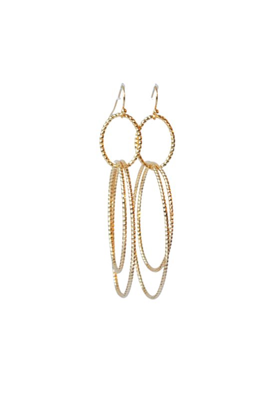 Boucles d'oreilles anneaux plaqué or 24 carats