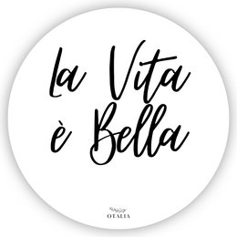 Scatola pizza: la vita e bella - Decocard