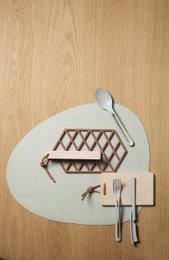 Napperon Skinnature | cuir recyclé | Galet 40x46cm
