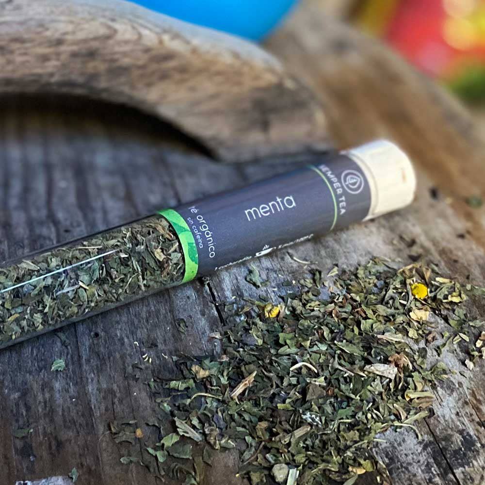 MINT biologische kruidenmuntthee I Losse bladthee in glazen buis