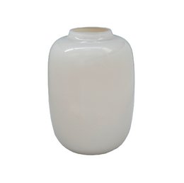 Tall, cylindrical ivory-colored vase with a smooth, glossy finish. Measures approximately 21 cm in diameter and 29 cm in height.
