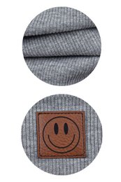 Komplet czapka i komin SMILE - bawełna - szary