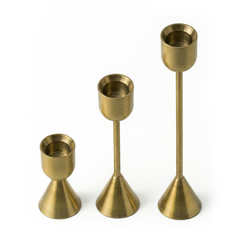 Candlestick - Set of 3 Candlesticks - Gold