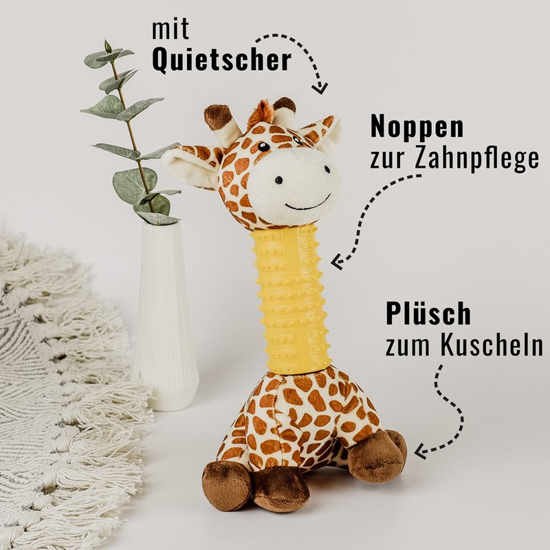 giocattoli NE & No® Dog Giraffe/ Plushant + Cockwork + Squeaker
