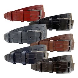 3 cm breiter Ledergürtel mit Krokoprägung in 6 Farben - Damengürtel oder Herrengürtel