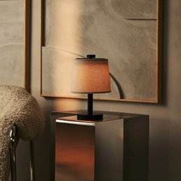 Rover zwarte houten oplaadbare lamp