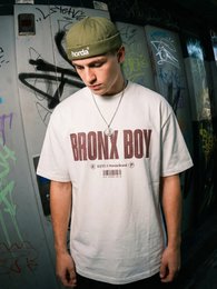 T-Shirt Bianca Bronx Boy 200gr Oversize Cotone Made in Italy