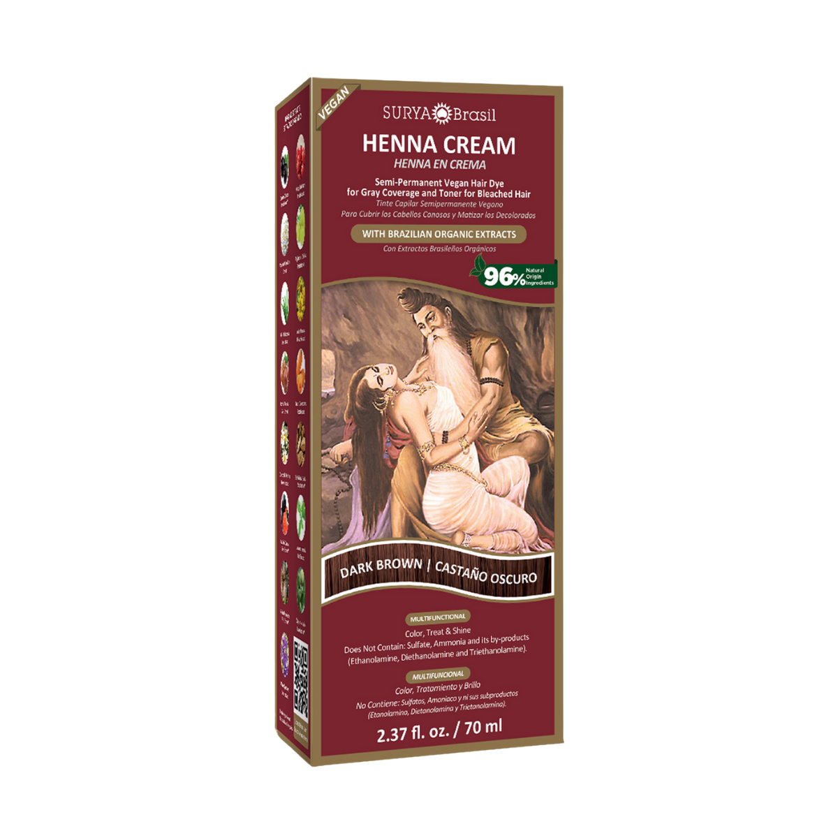 Surya Brasil Henna Farba do Włosów Ciemny Brąz 70ml