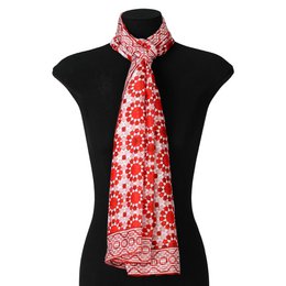 Moroccan Inspired Red Silk Scarf Najma