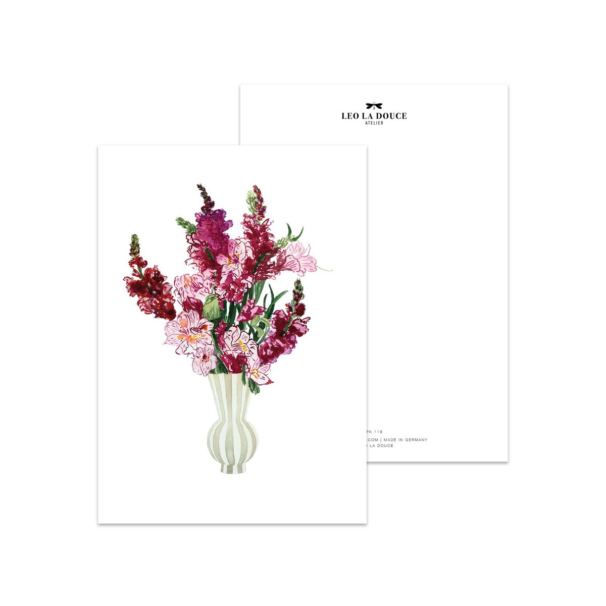 Ansichtkaart - Roze bloemboeket