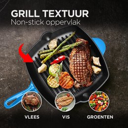 Grillpfanne aus Gusseisen – Blau – 27 cm