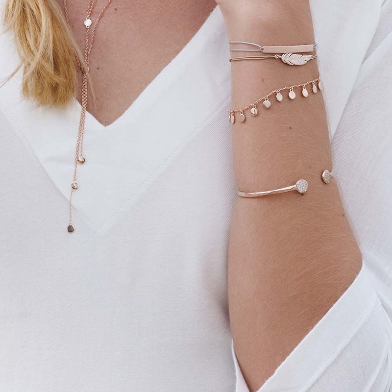Platelet bracelet, 18 k yellow gold plated