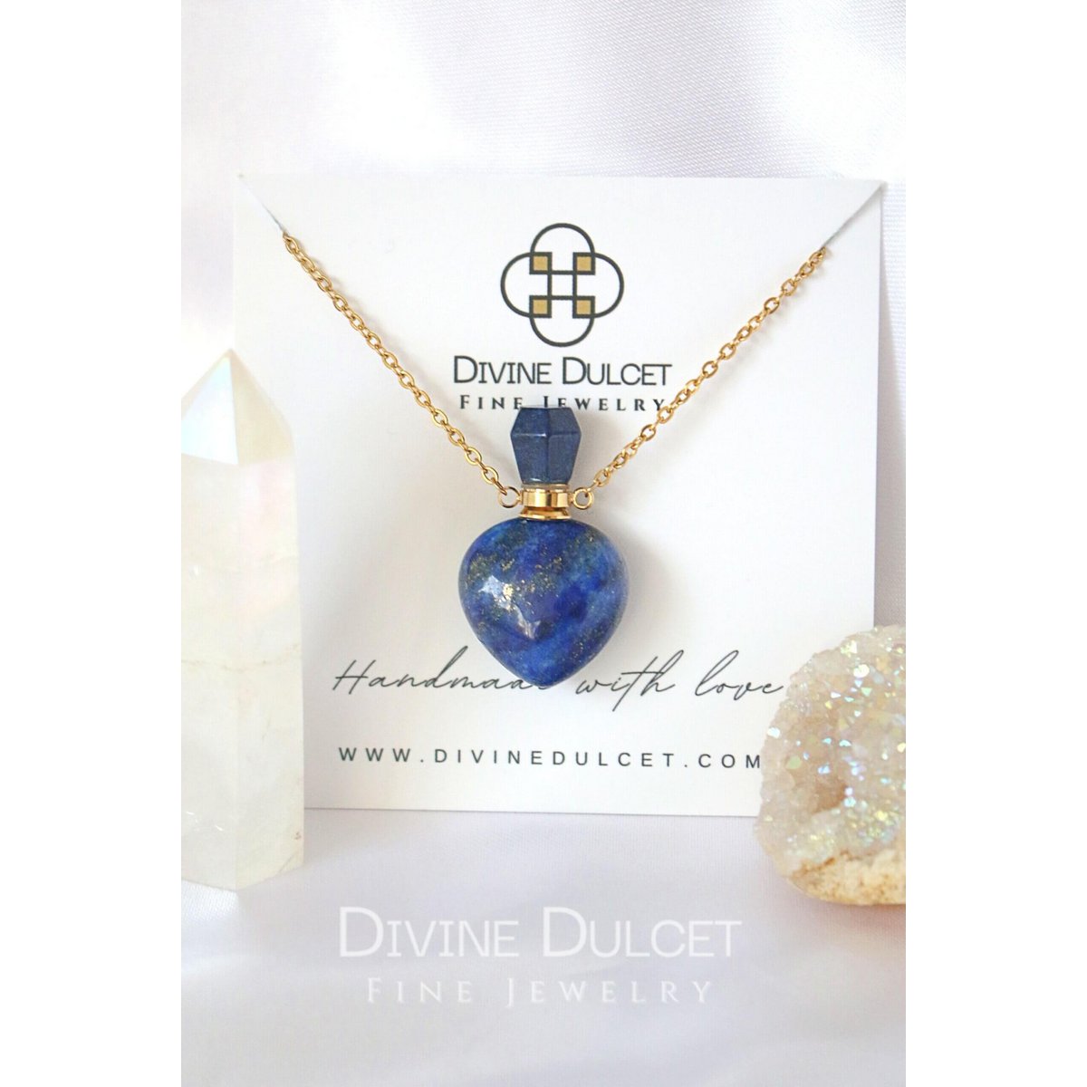 Koninklijke fles | 24K natuurlijke Lapis Lazuli kristallen fles ketting