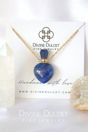 Koninklijke fles | 24K natuurlijke Lapis Lazuli kristallen fles ketting