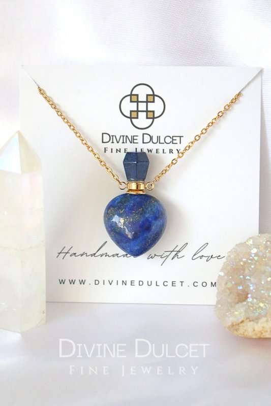 Koninklijke fles | 24K natuurlijke Lapis Lazuli kristallen fles ketting