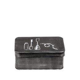 Hazer Boîte de Rangement Maquillage - Noir Antique - Métal - Taille Unique 21 x 9 x 15 cm
