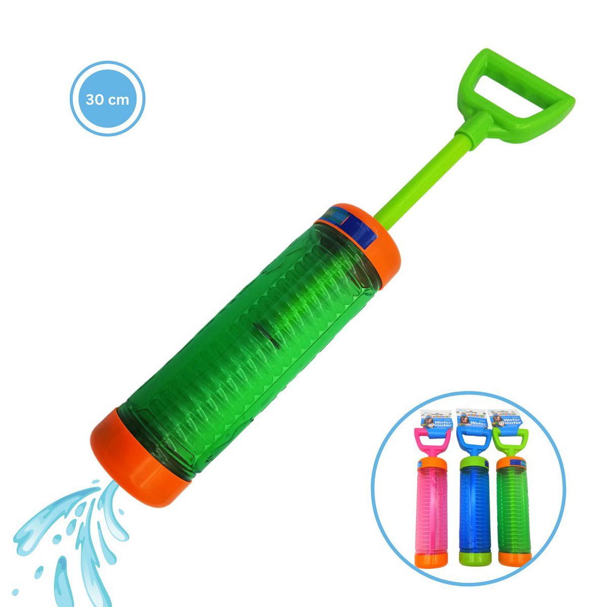 Pistolet na wodę Water Shooter 30 cm, rozpyla do 12 m, 3 kolory różne