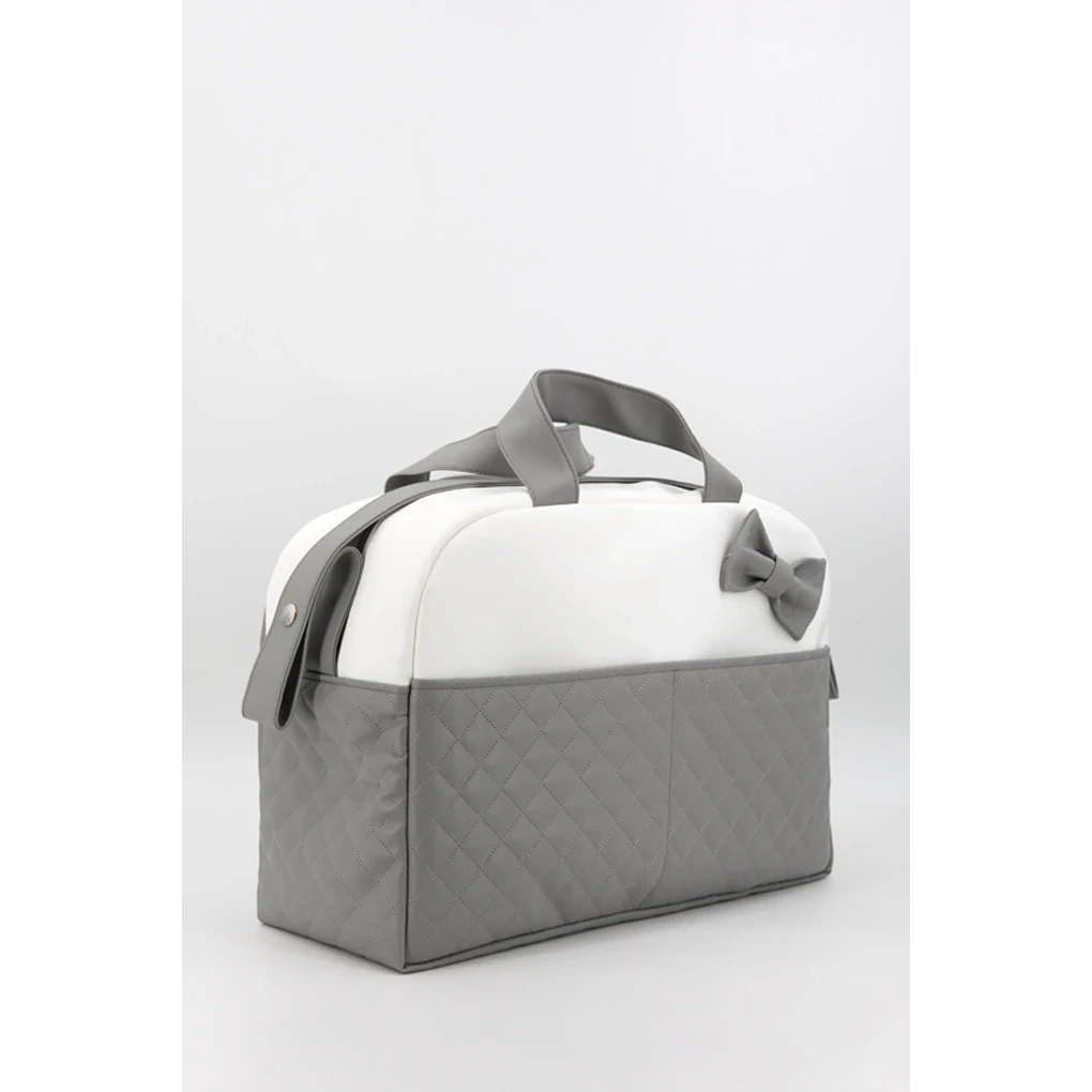 Sac de maternité matelassé pour bébé avec nœud, bleu