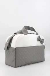 Sac de maternité matelassé pour bébé avec nœud, bleu