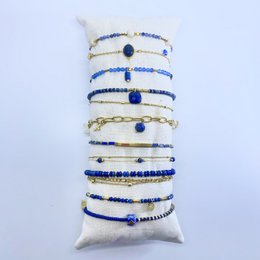 Best Seller Kit 10 Christmas Blue Gold rustfrit stål armbånd